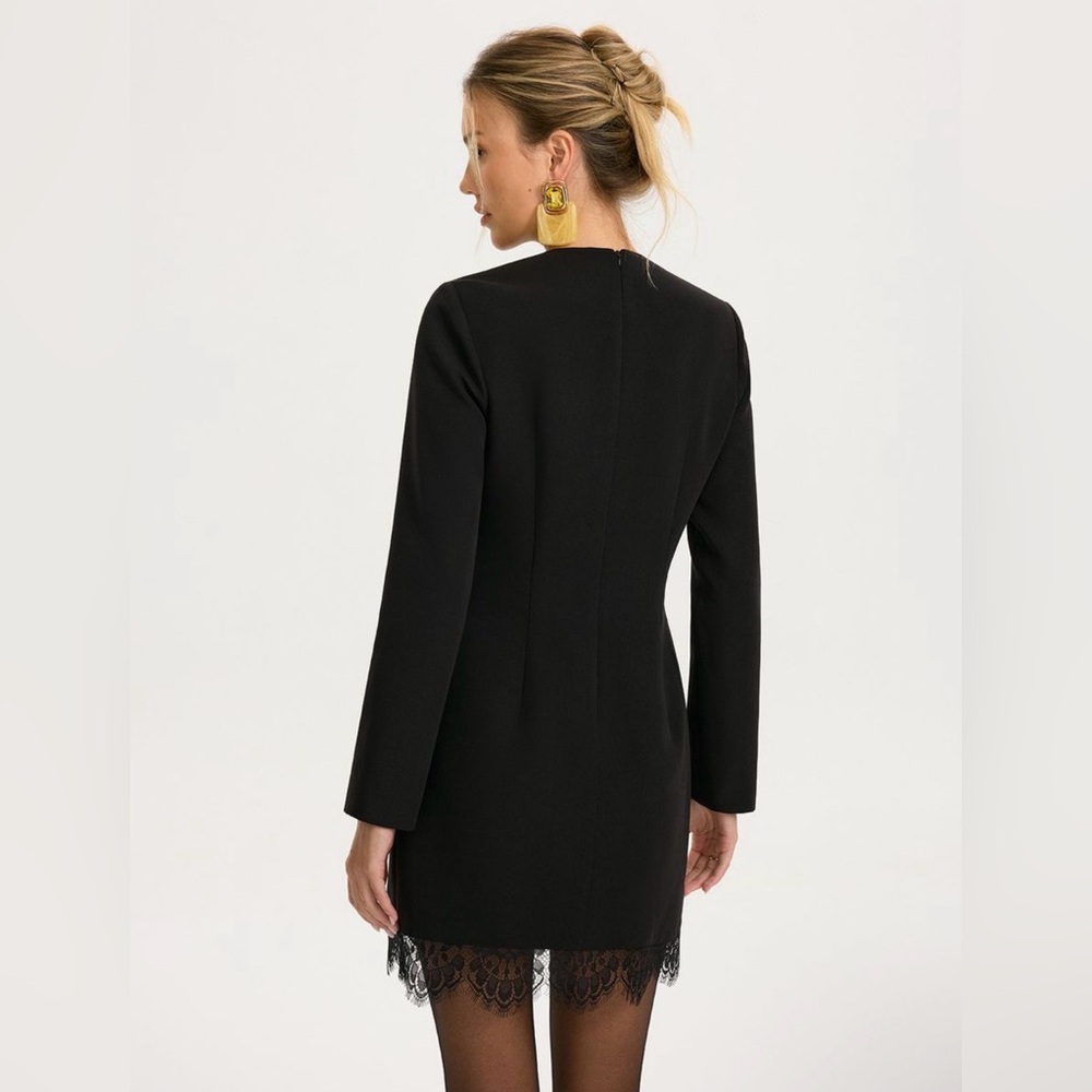 Commense Black Lace Trim Tailored Mini Dress - XL - Picture 5 of 8